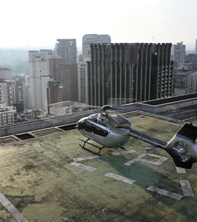 ACH145 Helicopter ACH145 Helicopter on a roof helipad in Sao Paulo, Brazil